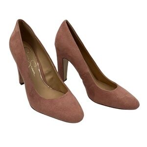 Jessica Simpson Pink Suede Closed Toe Heels Size 8 Women’s